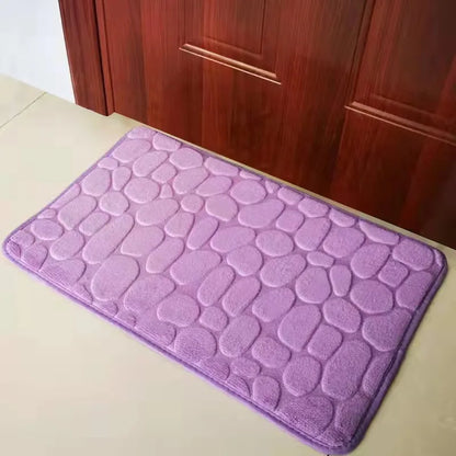 Tappeto da bagno 40 x 60 cm in memory foam con rilievo effetto ciottoli – Antiscivolo e soffice - Tappeti bagno e cucina