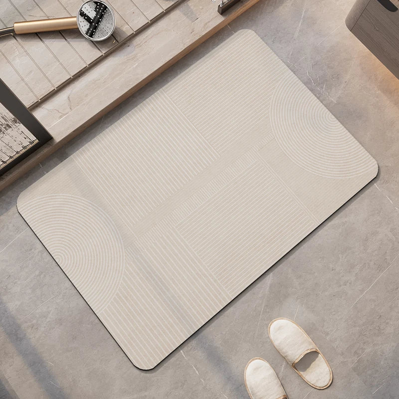 Tappeto da bagno beige di lusso – Super assorbente, antiscivolo e ad asciugatura rapida - Tappeti bagno e cucina