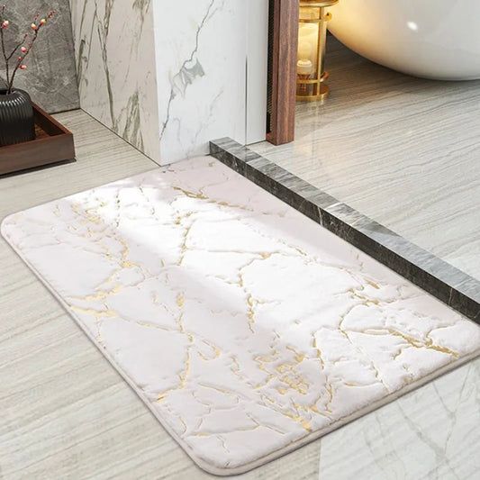 Tappeto da bagno effetto marmo in pelliccia sintetica – Morbido, decorativo e disponibile in grandi formati - Tappeti bagno e cucina