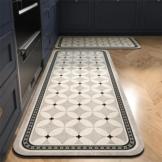 Tappeto cucina antiscivolo lungo – Tinta unita grigio (1 o 2 pezzi) - Tappeti bagno e cucina