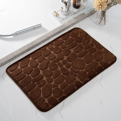 Tappeto da bagno 40 x 60 cm in memory foam con rilievo effetto ciottoli – Antiscivolo e soffice - Tappeti bagno e cucina