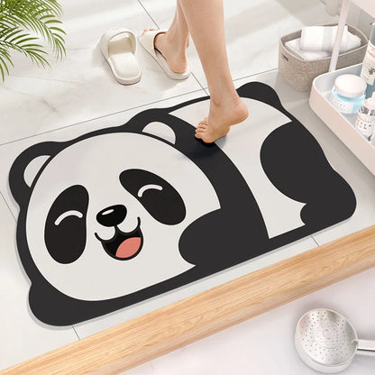 Tappeto da bagno in diatomite – Assorbente e antiscivolo - Panda Felice - Tappeti bagno e cucina