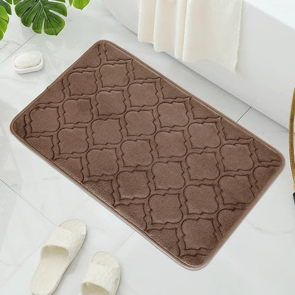 Tappeto da bagno marrone a righe 40 x 60cm – Morbido, assorbente e antiscivolo - Tappeti bagno e cucina