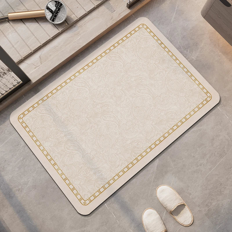 Tappeto da bagno beige di lusso – Super assorbente, antiscivolo e ad asciugatura rapida - Tappeti bagno e cucina