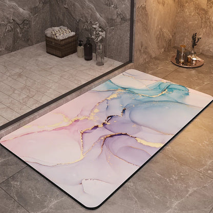 Tappeto da bagno di lusso - Marmo – Antiscivolo, assorbente e ad asciugatura rapida - Tappeti bagno e cucina
