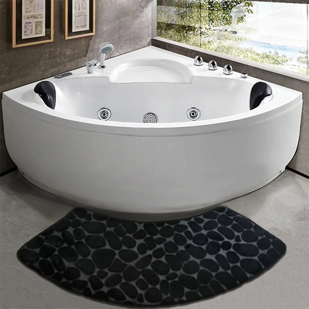 Tappeto da bagno curvo – Grande, antiscivolo e resistente allo sporco - Tappeti bagno e cucina