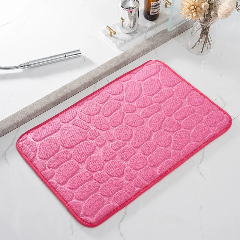 Tappeto da bagno 40 x 60 cm in memory foam con rilievo effetto ciottoli – Antiscivolo e soffice - Tappeti bagno e cucina
