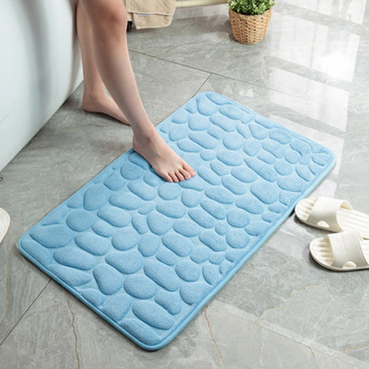 Tappeto da bagno 40 x 60 cm in memory foam con rilievo effetto ciottoli – Antiscivolo e soffice - Tappeti bagno e cucina