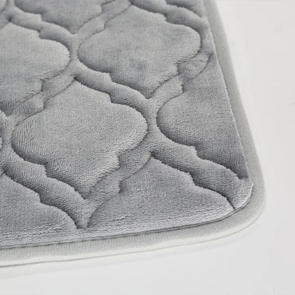 Tappeto da bagno grigio chiaro a righe 40 x 60cm – Morbido, assorbente e antiscivolo - Tappeti bagno e cucina
