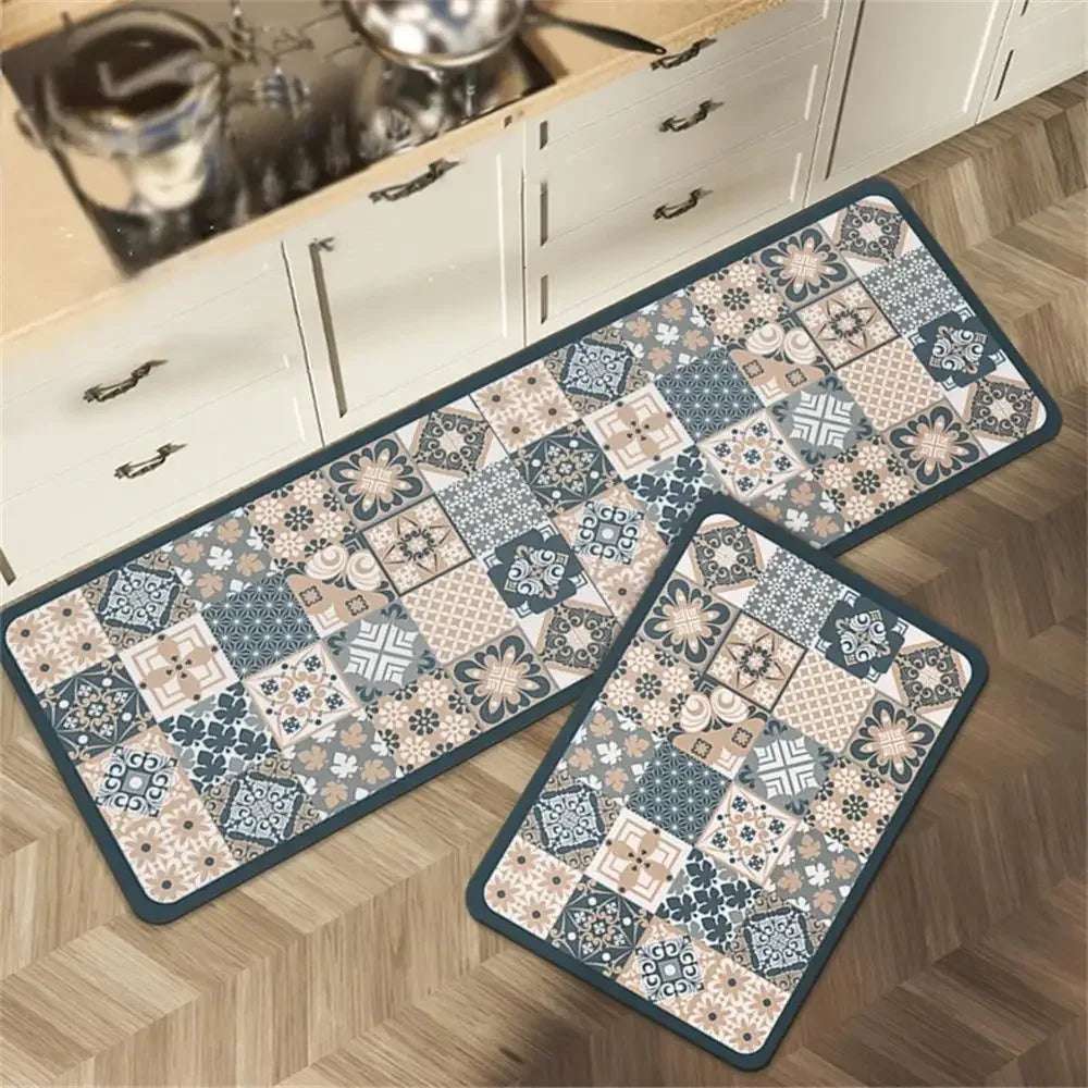 Tappeto cucina antiscivolo lungo – Motivo floreale soft (1 o 2 pezzi)