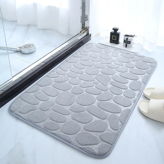 Tappeto da bagno in memory foam effetto ciottoli – Morbido, antiscivolo e decorativo - Tappeti bagno e cucina