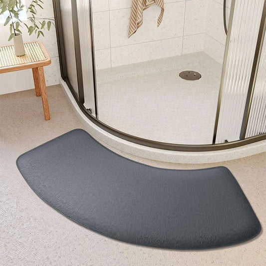 Tappeto da bagno curvo in spugna – Spesso, assorbente e antiscivolo