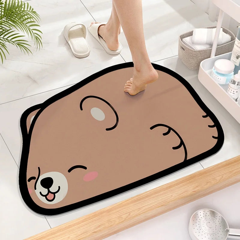 Tappeto da bagno in diatomite – Assorbente e antiscivolo  - Orso che Dorme - Tappeti bagno e cucina