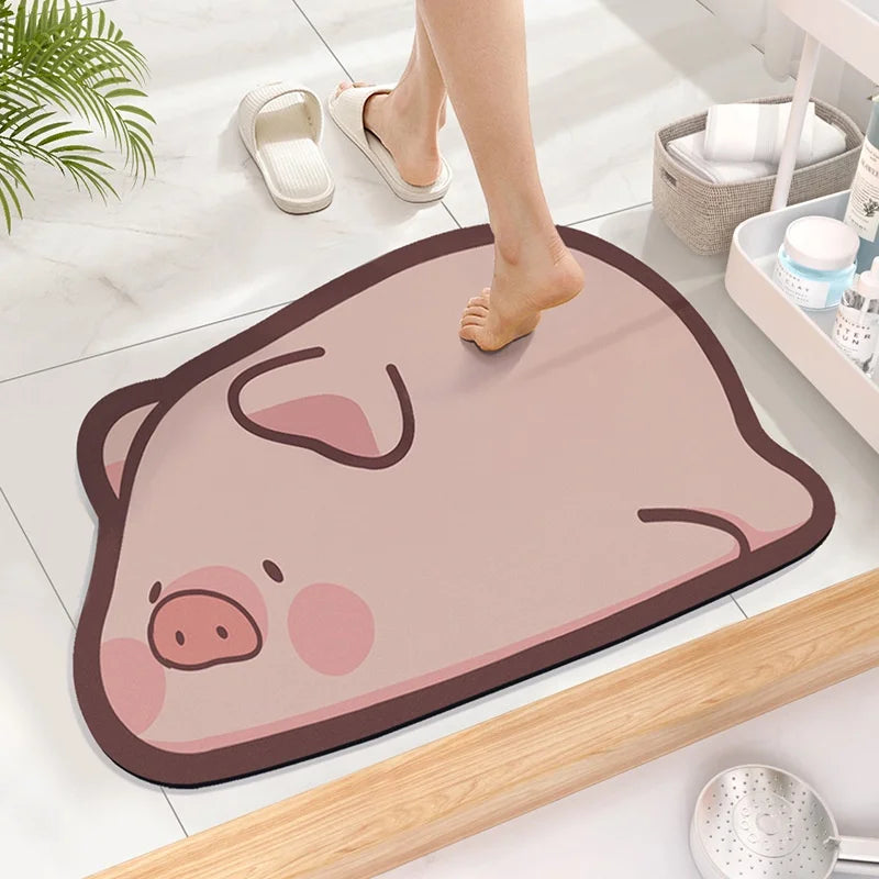 Tappeto da bagno in diatomite – Assorbente e antiscivolo - Maialino - Tappeti bagno e cucina