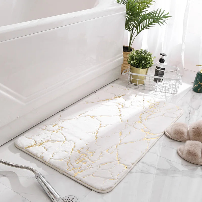 Tappeto da bagno effetto marmo in pelliccia sintetica – Morbido, decorativo e disponibile in grandi formati - Tappeti bagno e cucina