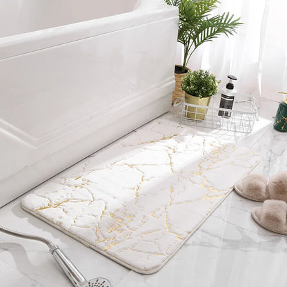 Tappeto da bagno effetto marmo in pelliccia sintetica – Morbido, decorativo e disponibile in grandi formati - Tappeti bagno e cucina