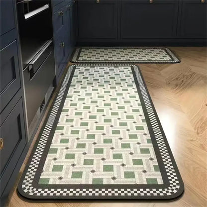 Tappeto design da cucina antiscivolo lungo – Tinta senape (1 o 2 pezzi) - Tappeti bagno e cucina
