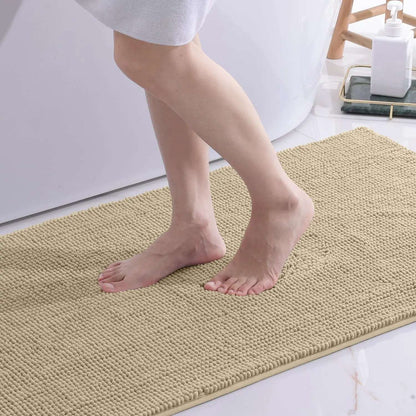 Tappeto da bagno in ciniglia spessa – Morbido, antiscivolo e lavabile