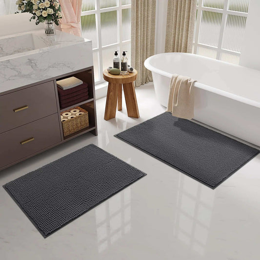 Tappeto da bagno in ciniglia spessa – Morbido, antiscivolo e lavabile