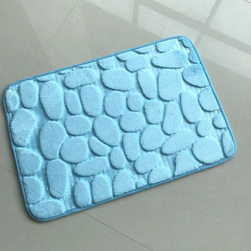 Tappeto da bagno 40 x 60 cm in memory foam con rilievo effetto ciottoli – Antiscivolo e soffice - Tappeti bagno e cucina