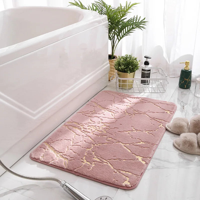 Tappeto da bagno effetto marmo in pelliccia sintetica – Morbido, decorativo e disponibile in grandi formati - Tappeti bagno e cucina