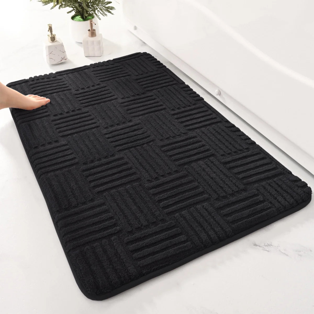 Tappeto da bagno originale a righe spesse – Assorbente, antiscivolo e antimacchia - Tappeti bagno e cucina