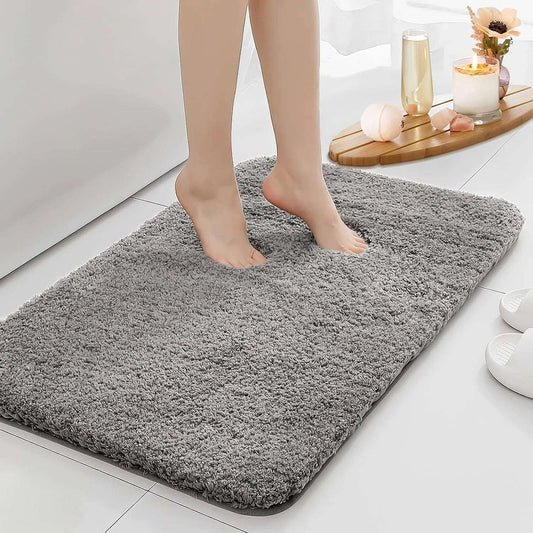 Tappeto da bagno grande antiscivolo in microfibra a pelo lungo – Lavabile in lavatrice
