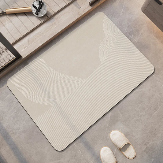 Tappeto da bagno beige di lusso – Super assorbente, antiscivolo e ad asciugatura rapida - Tappeti bagno e cucina