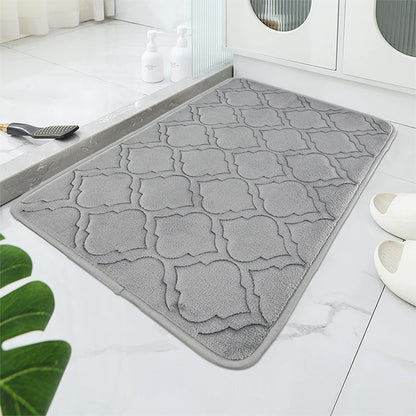 Tappeto da bagno grigio chiaro a righe 40 x 60cm – Morbido, assorbente e antiscivolo - Tappeti bagno e cucina
