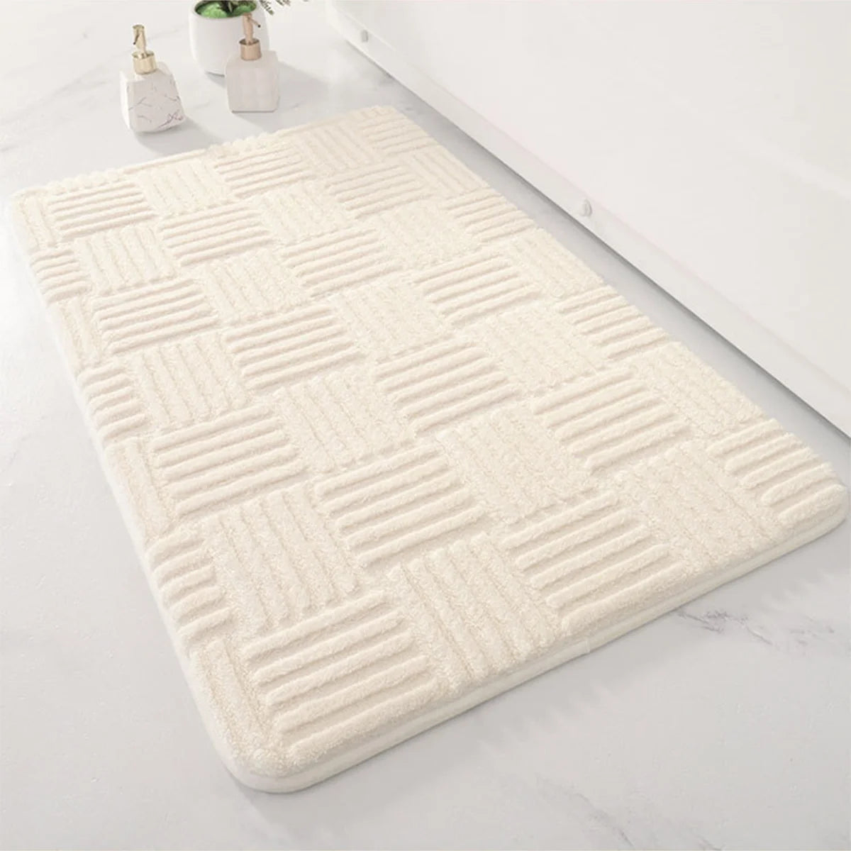 Tappeto da bagno originale a righe spesse – Assorbente, antiscivolo e antimacchia - Tappeti bagno e cucina
