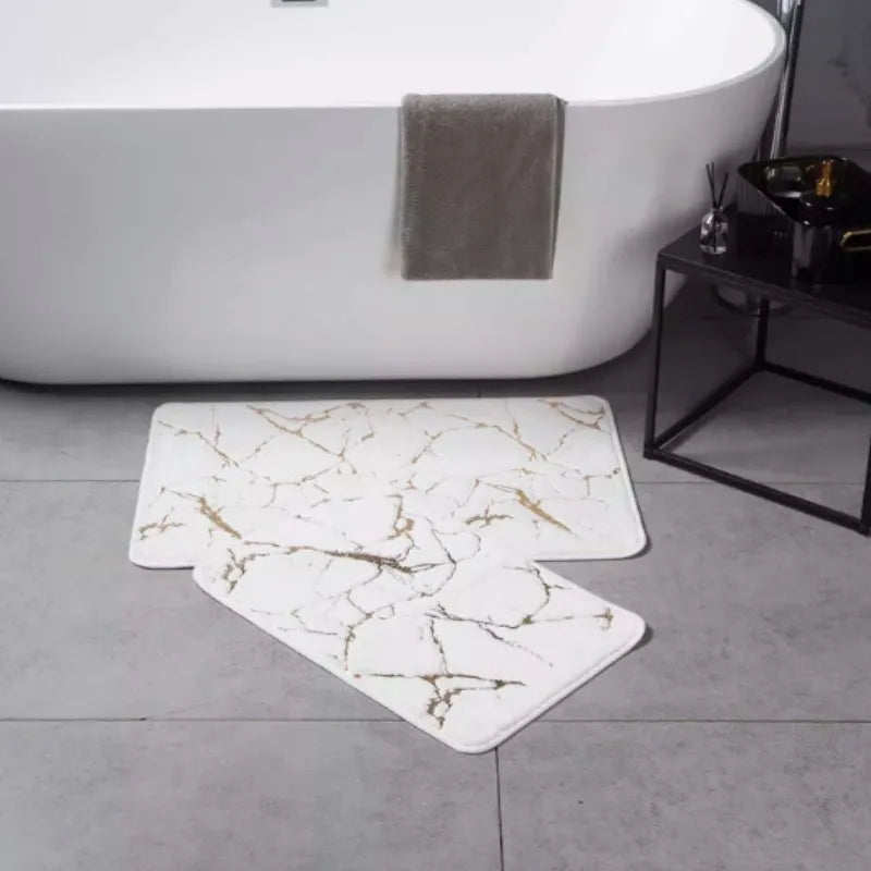 Tappeto da bagno effetto marmo in pelliccia sintetica – Morbido, decorativo e disponibile in grandi formati - Tappeti bagno e cucina