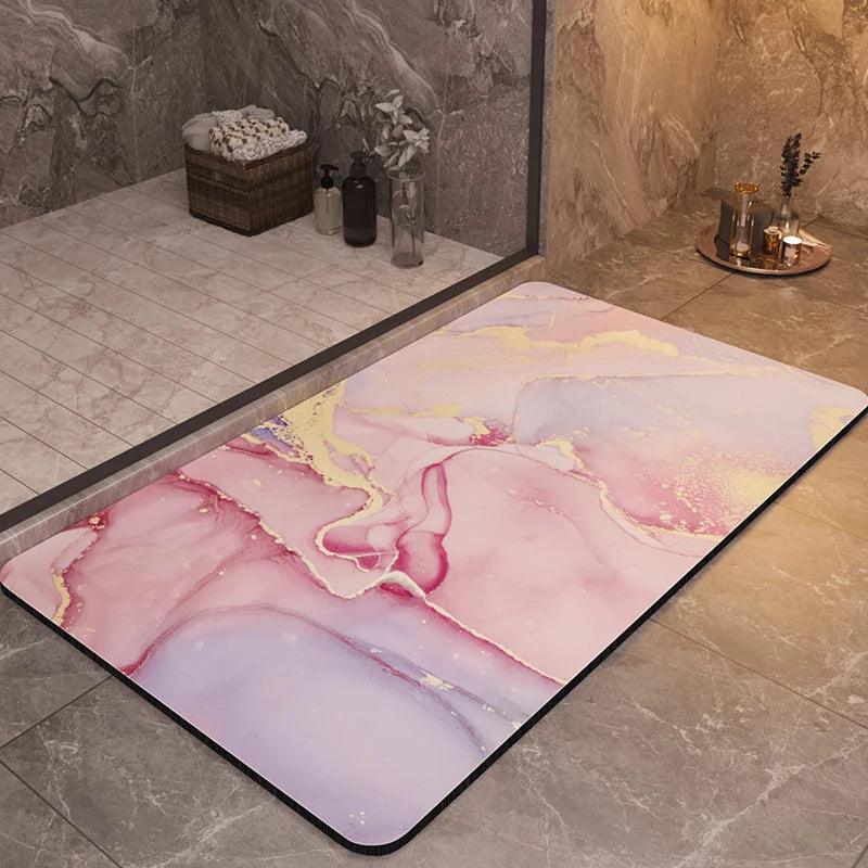 Tappeto da bagno di lusso - Marmo – Antiscivolo, assorbente e ad asciugatura rapida - Tappeti bagno e cucina